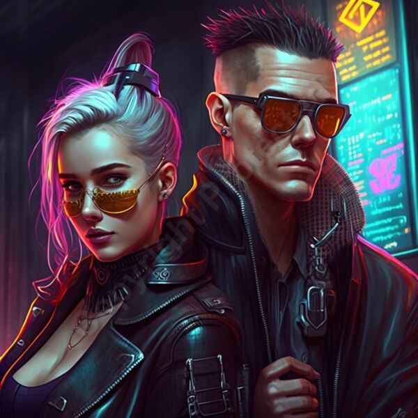 Cute Couple Cyberpunk Thumbnail
