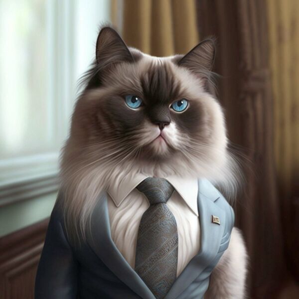 johnwick ragdoll cat with human body wearing a suit hyperrealis 03cccee7 88a3 41d6 83a5 3e130eed2372 Thumbnail